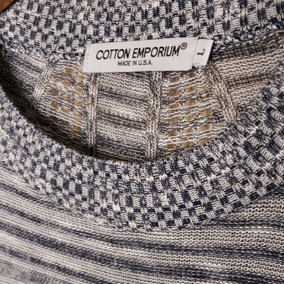 Cotton Emporium Blue Striped High Low Thin Sweater - Picture 5 of 6